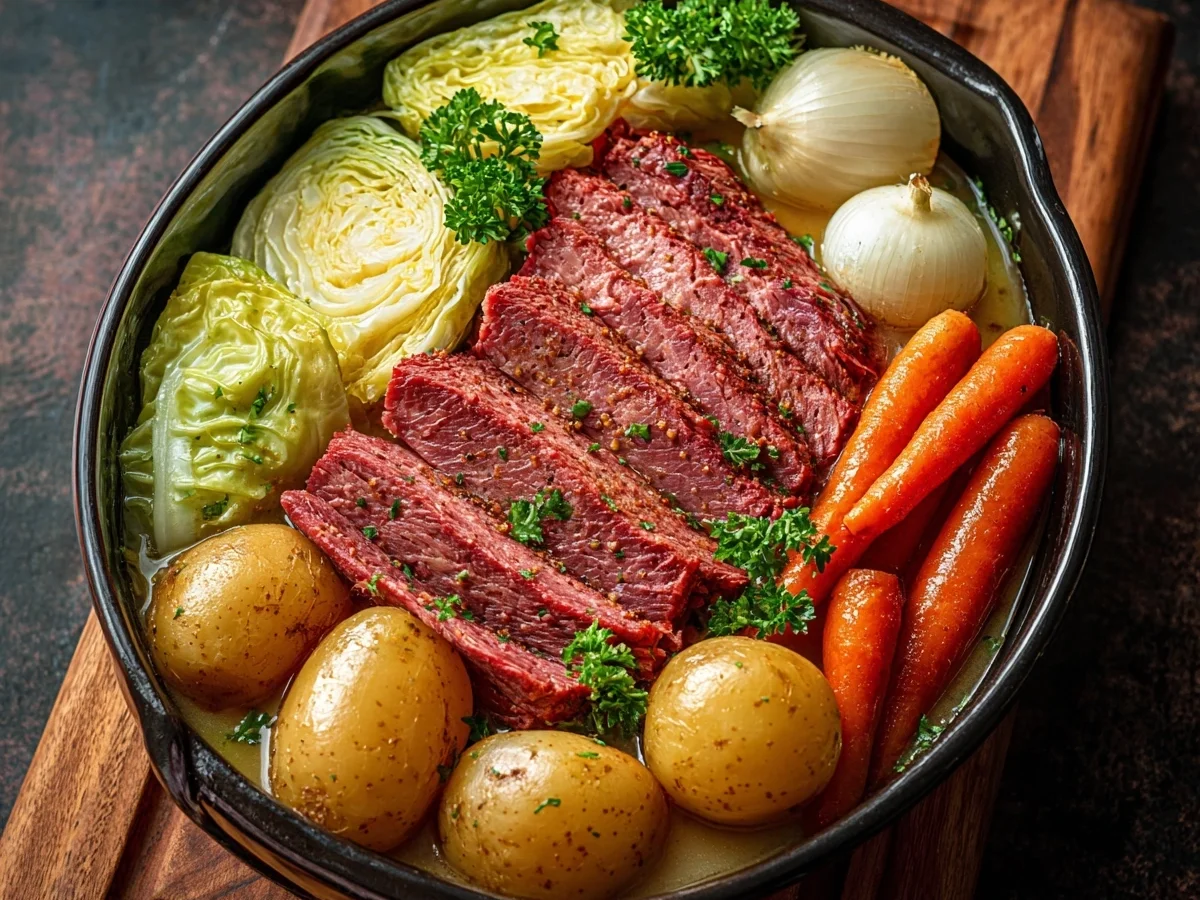 Easy Slow Cooker Corned Beef & Cabbage - Image 1