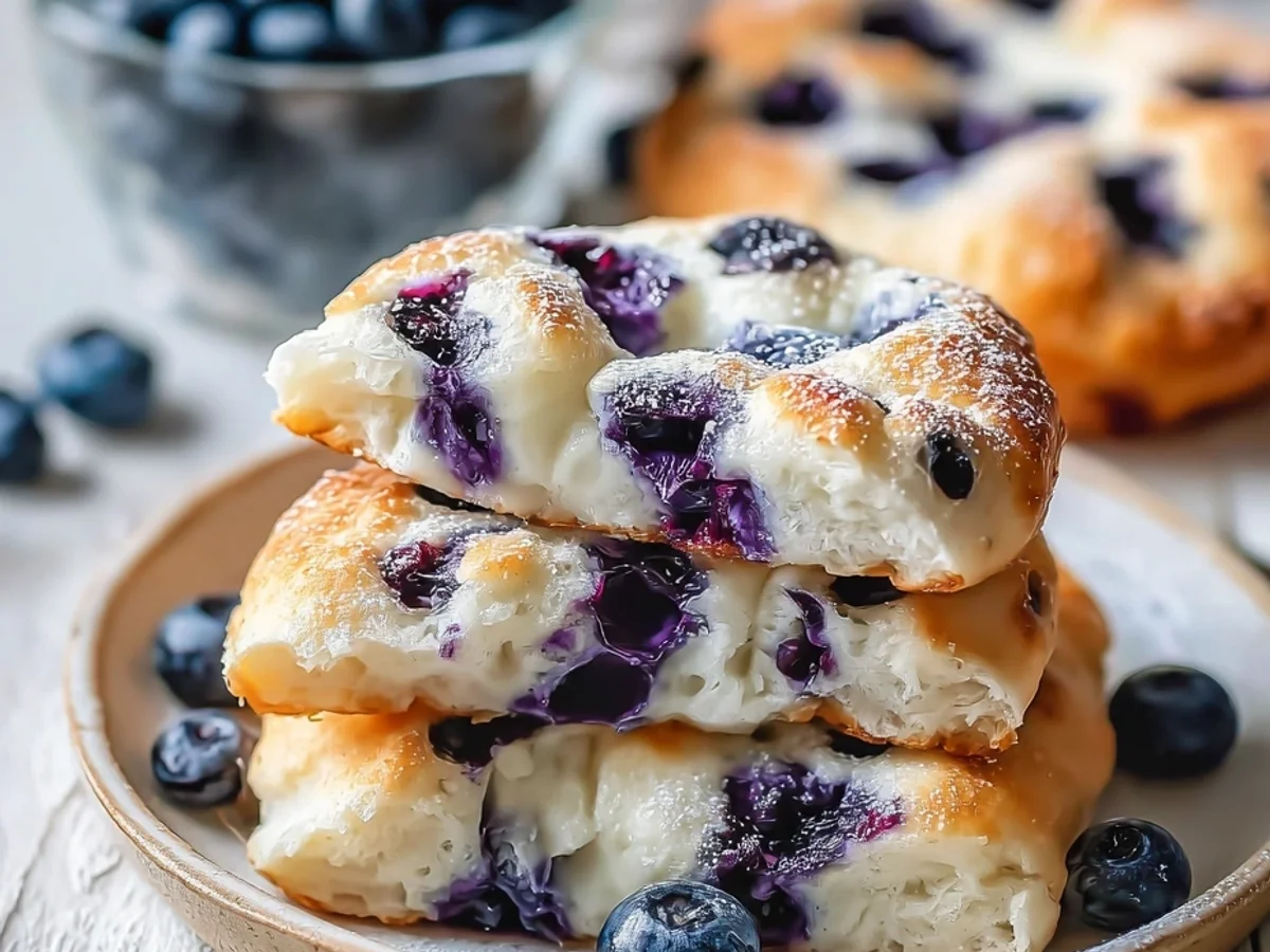 Fluffy Cottage Cheese Blueberry Cloud Bread for Breakfast - Image 2