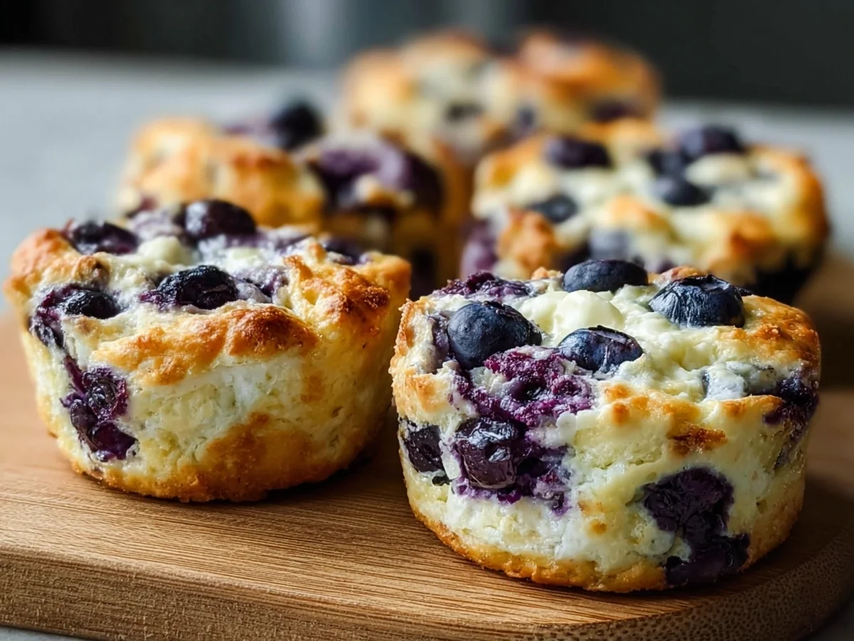 Fluffy Cottage Cheese Blueberry Cloud Bread (High Protein) - Image 1