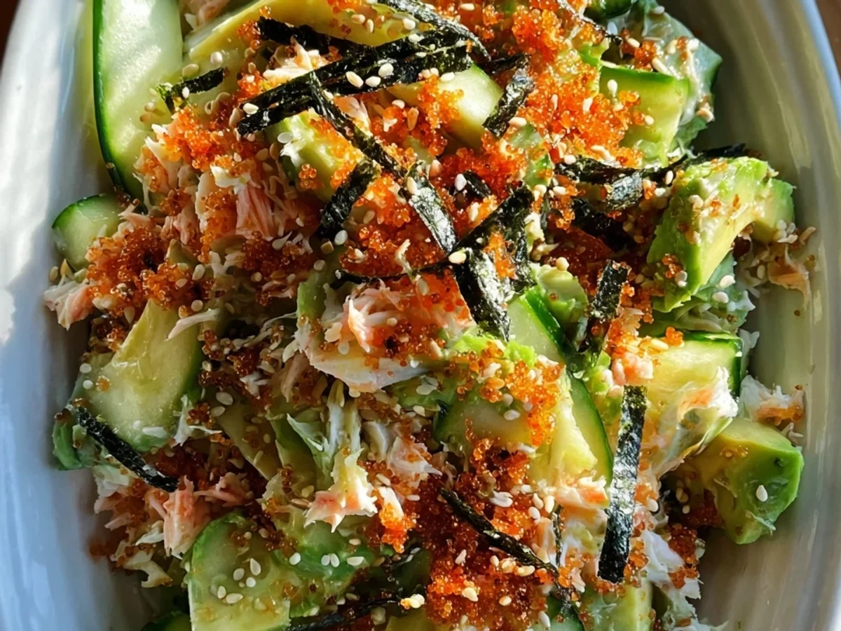 Fresh California Roll Cucumber Salad: Easy Recipe - Image 1