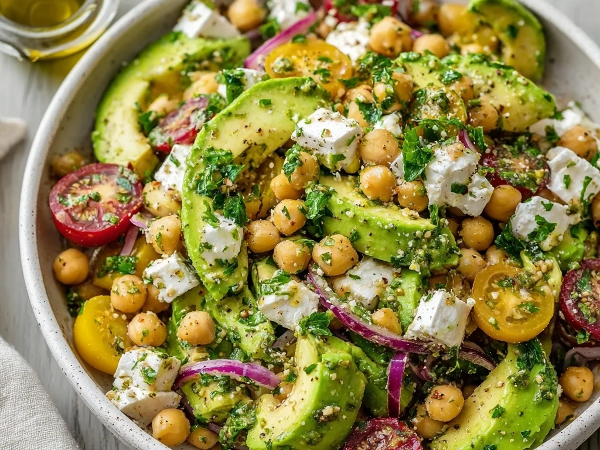 Fresh Chickpea Feta Avocado Salad for Sunny Days - Image 2