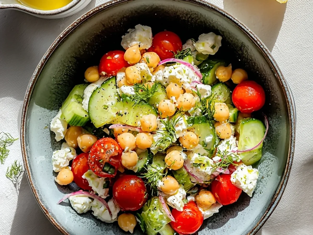 Fresh Cottage Cheese and Chickpeas Salad - Image 2