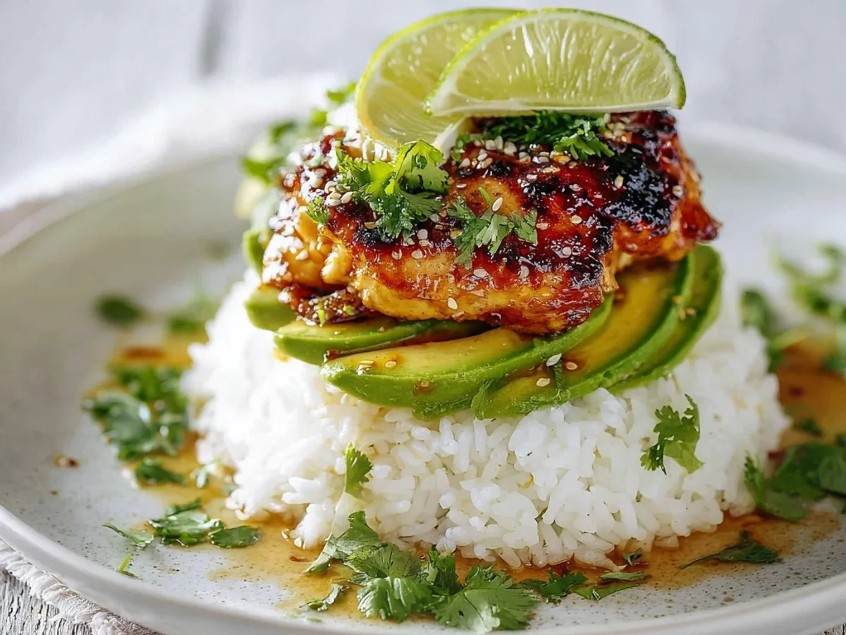 Fresh Honey Lime Chicken Avocado Rice Stack - Image 2