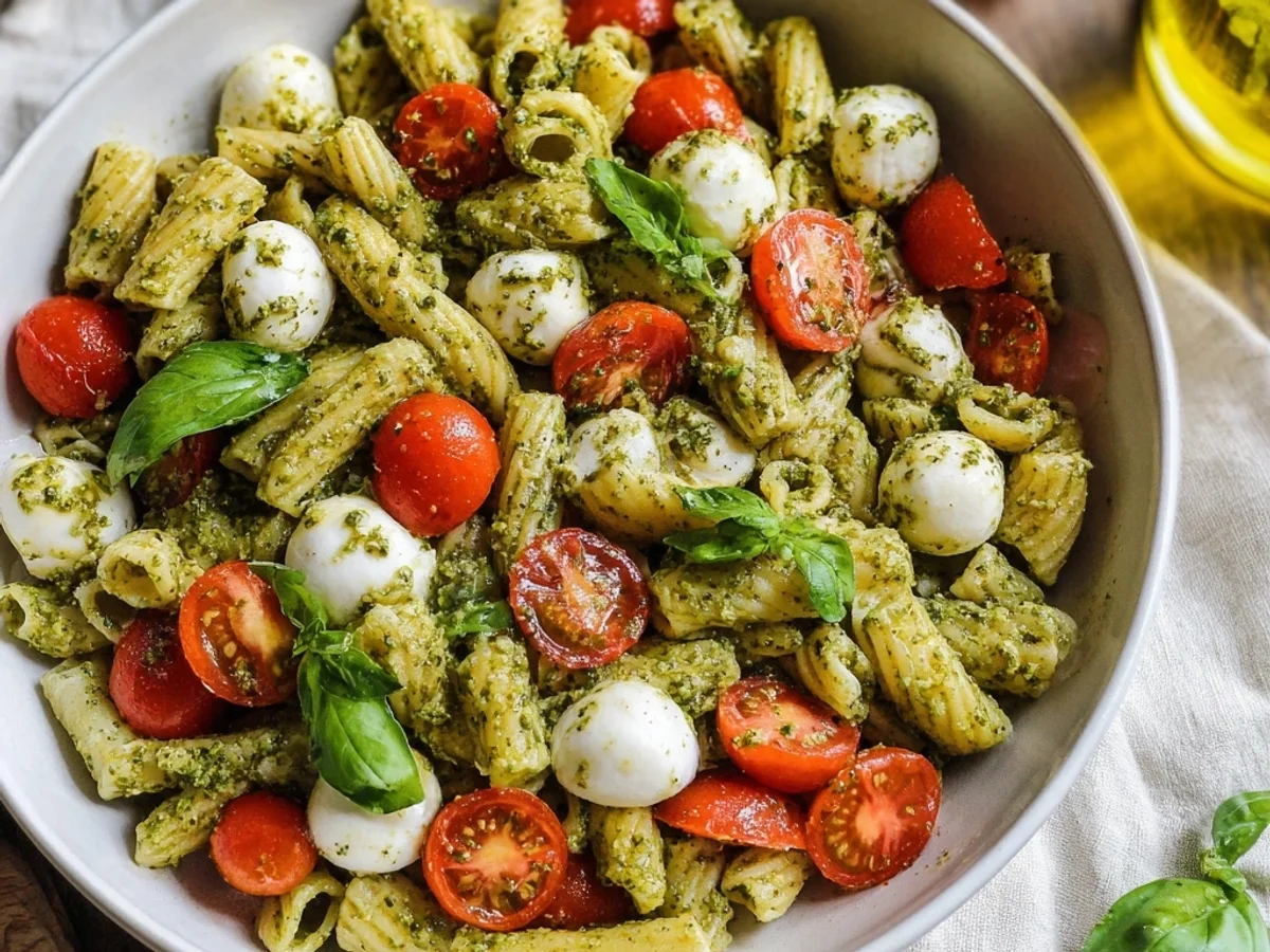 Fresh Pesto Caprese Pasta Salad: Quick & Easy - Image 1