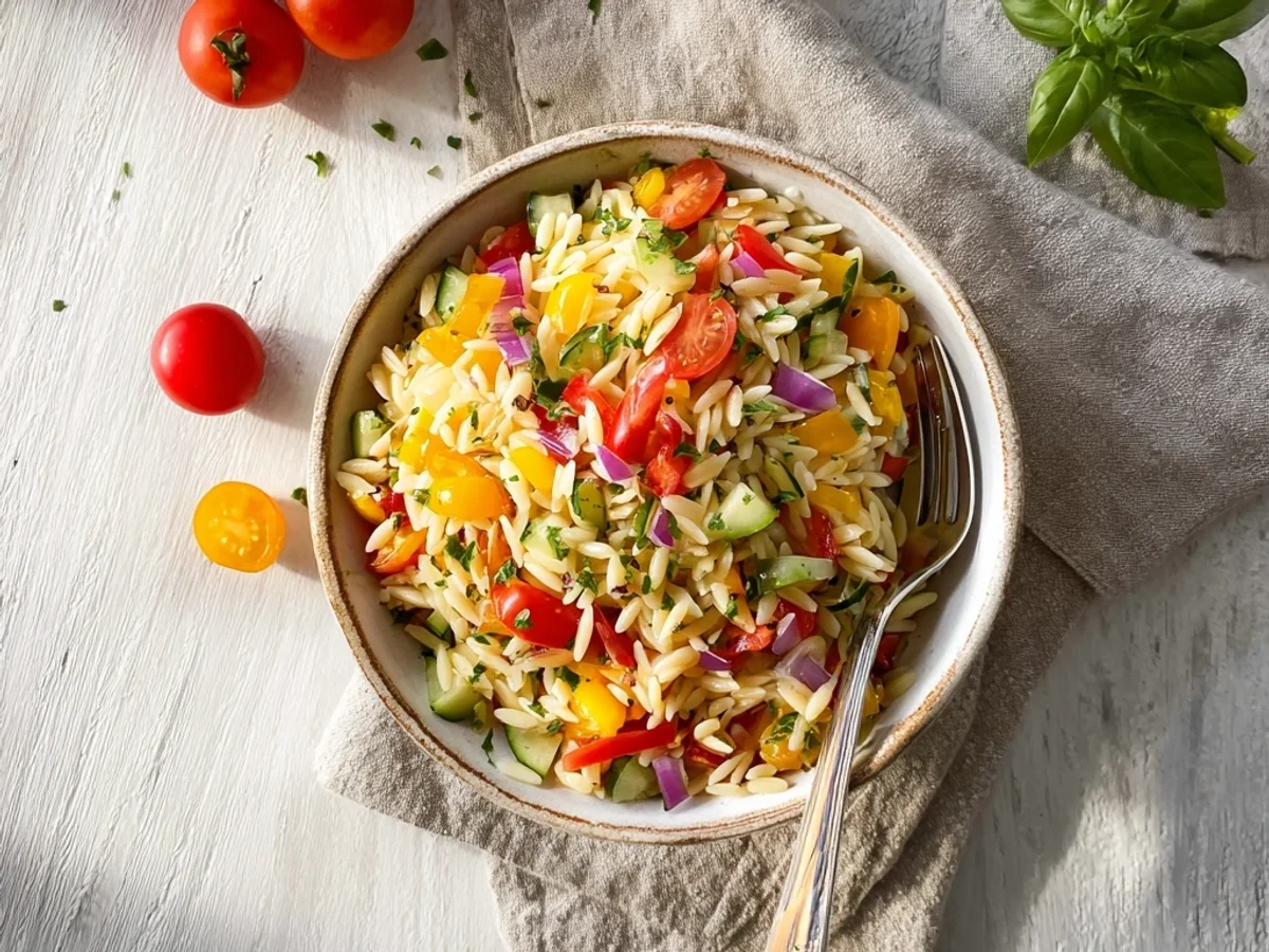 Fresh Rainbow Orzo Salad: A Vibrant Side Dish - Image 2