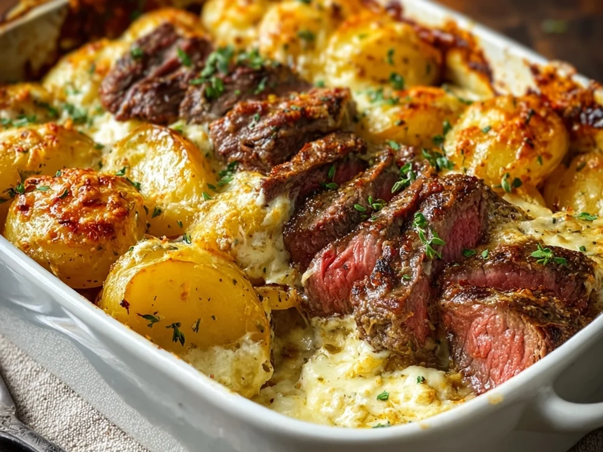 Garlic Butter Steak Cheddar Potato Bake: A Weekend Favorite - Image 2