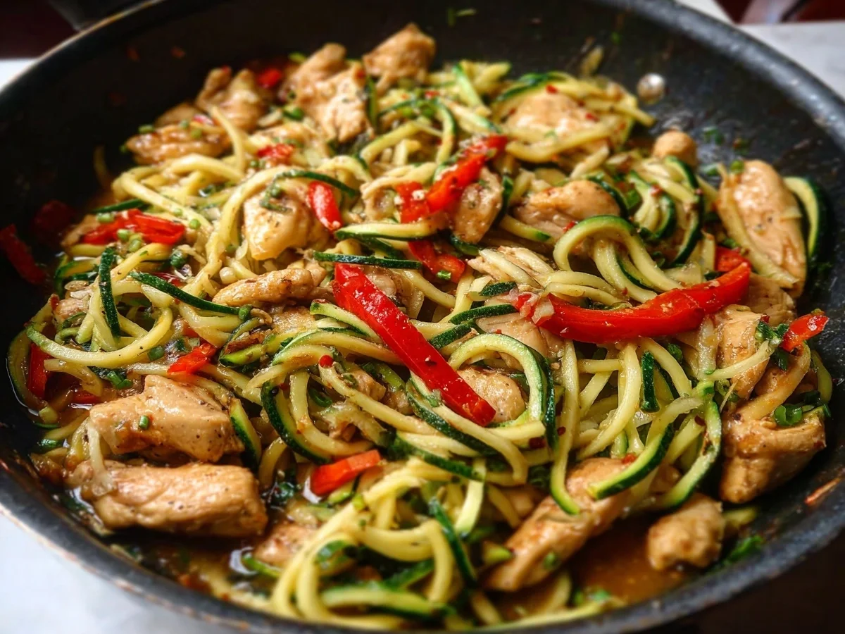 Garlic Chicken Zucchini Noodles Stir Fry (40g Protein) - Image 1