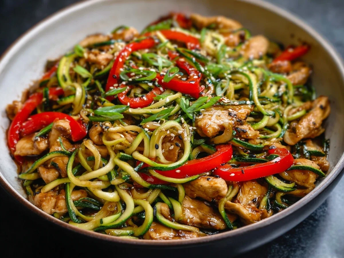 Garlic Chicken Zucchini Noodles Stir Fry (40g Protein) - Image 2