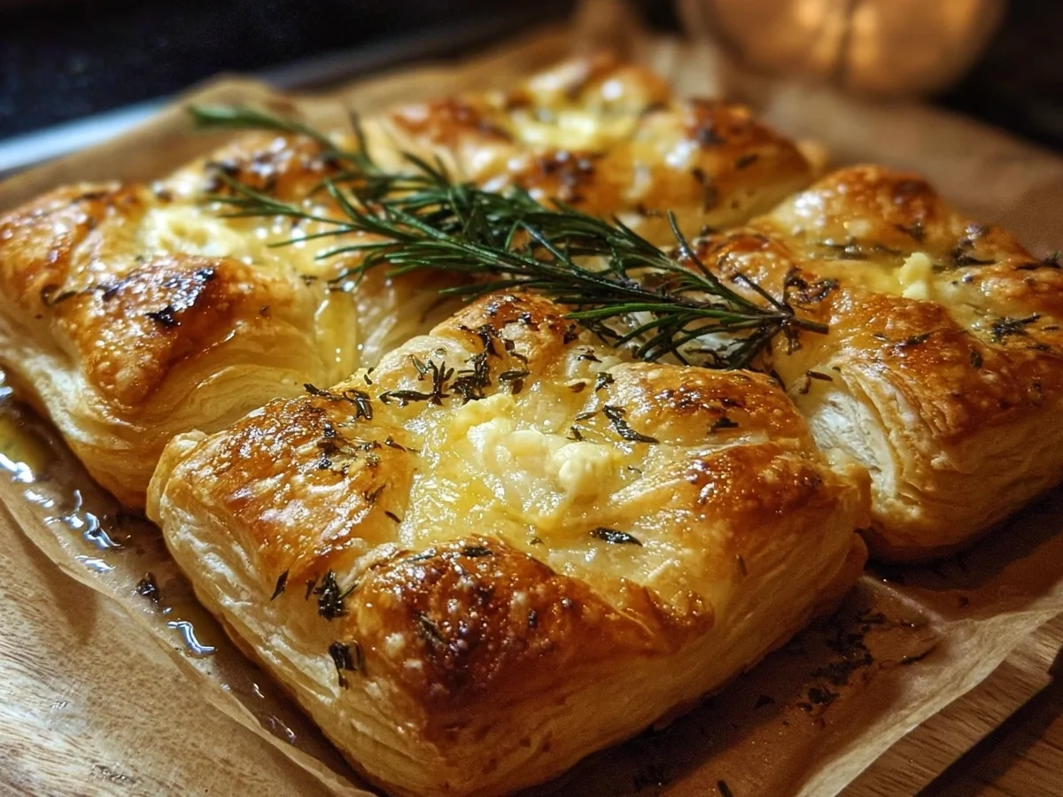 Golden Cheese Puff Pastry with Rosemary & Honey Appetizer - Image 1