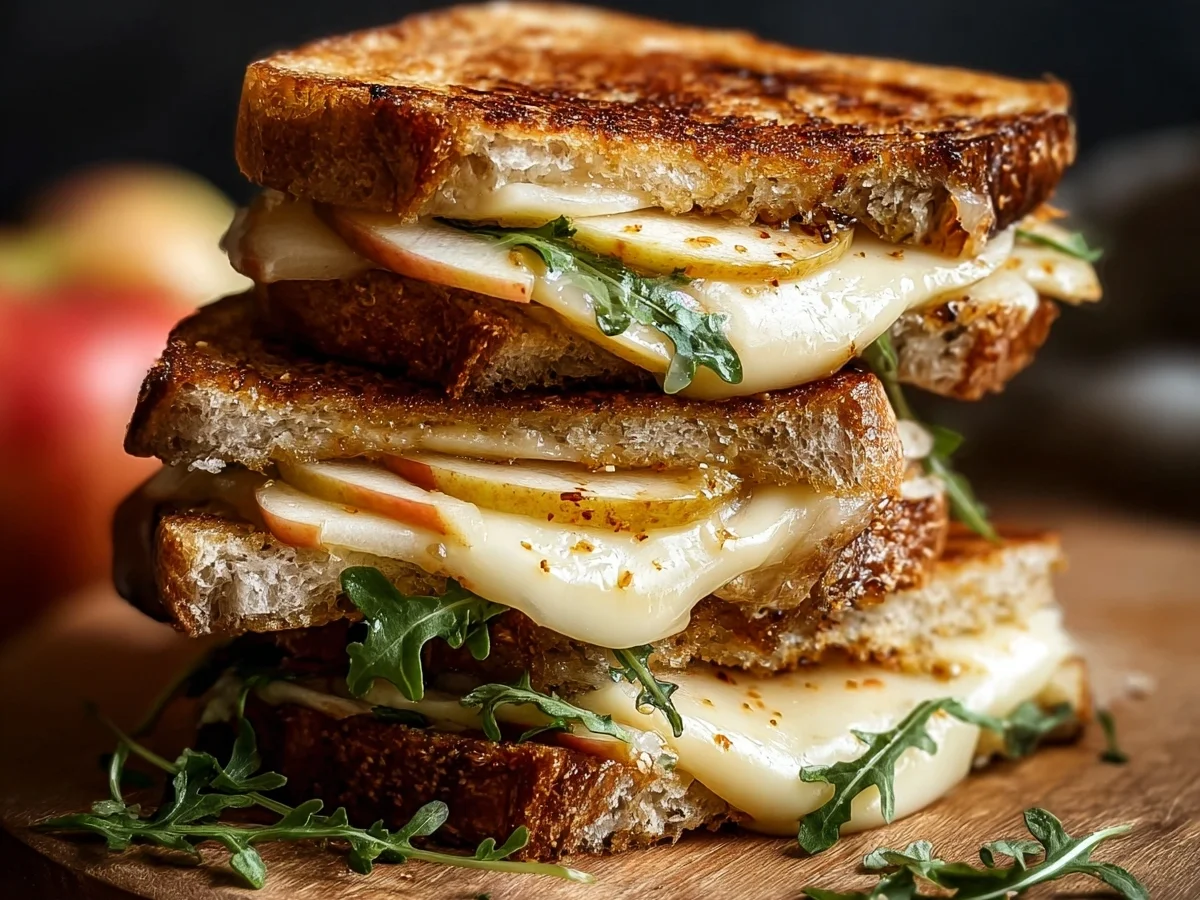 Gourmet Apple Brie Grilled Cheese Sandwich - Image 1