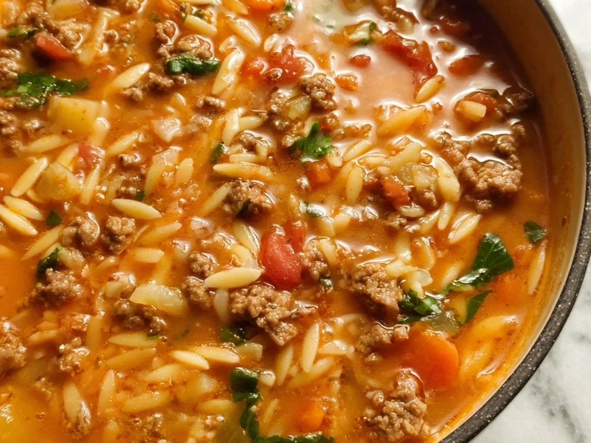 Hamburger Orzo Soup: Hearty & Flavorful - Image 1