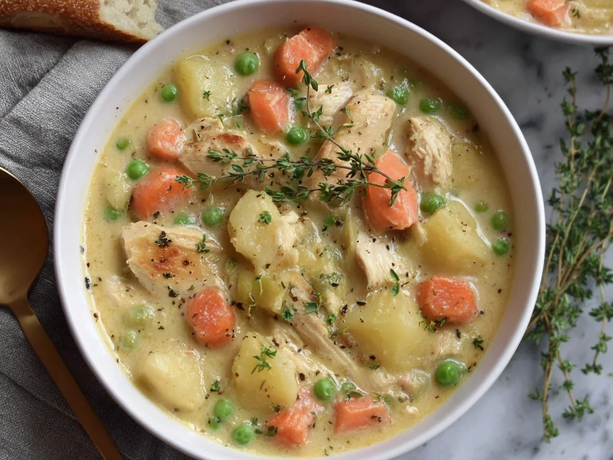 Healthy Chicken Pot Pie Soup: Protein Comfort Meal - Image 1