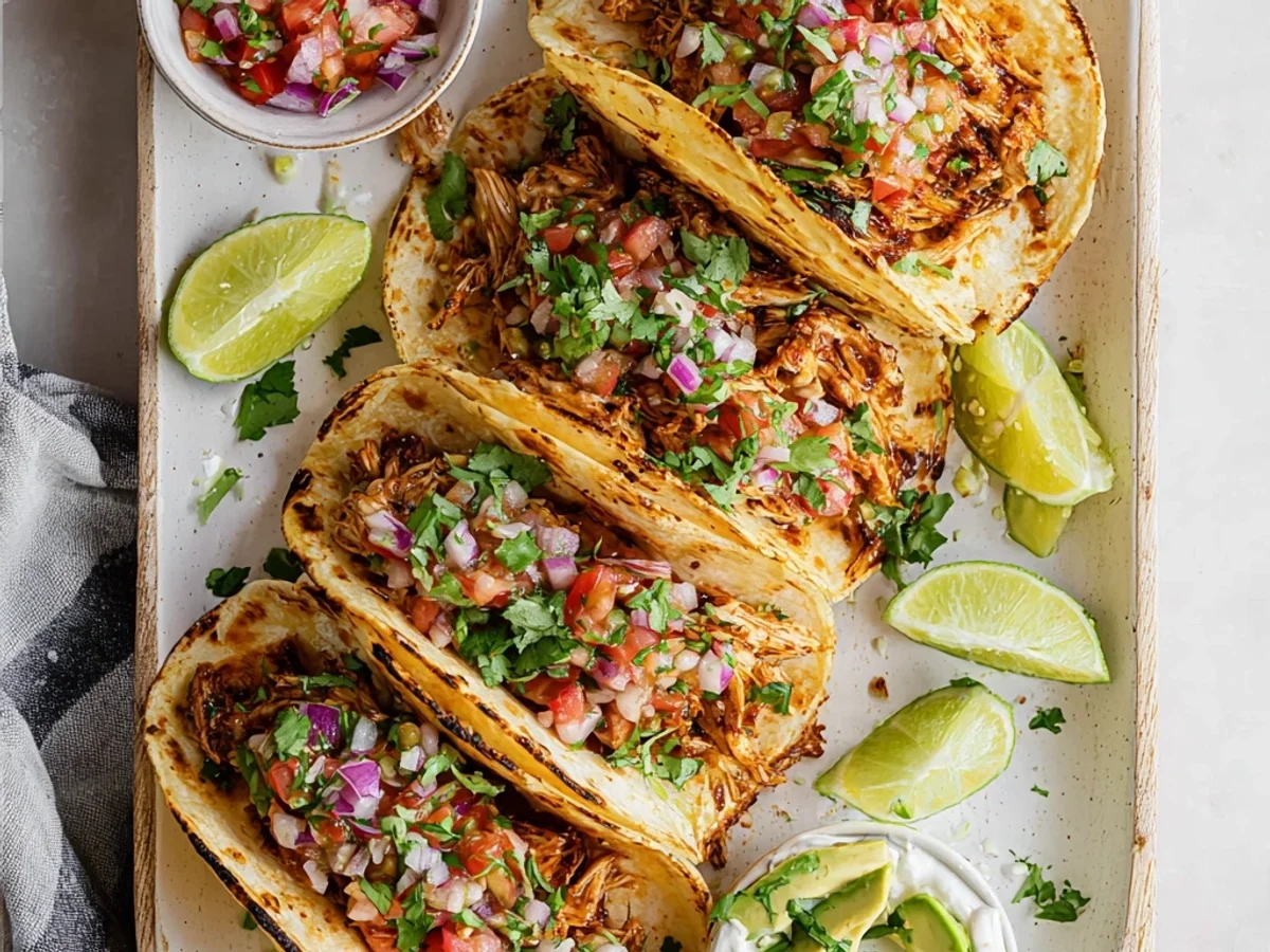 Healthy Tender Slow Cooker Shredded Chicken Tacos - Image 1