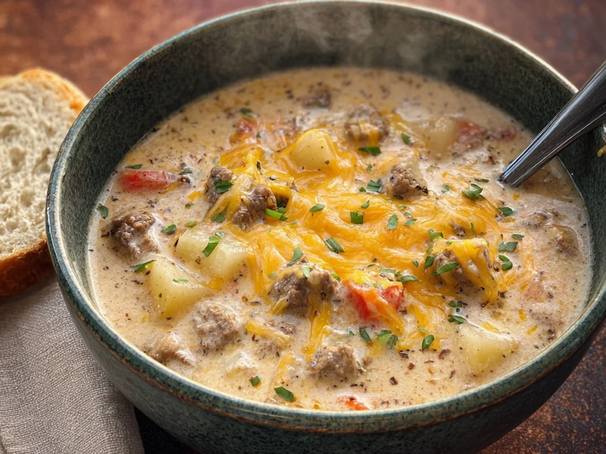 Hearty Cheesy Beef Soup: A Warm, Comforting Bowl - Image 2