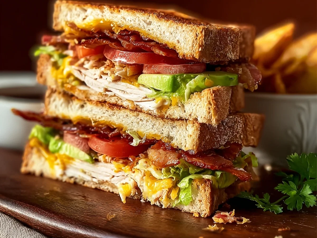 Hearty Cowboy Club: A Stacked Sandwich Adventure - Image 1