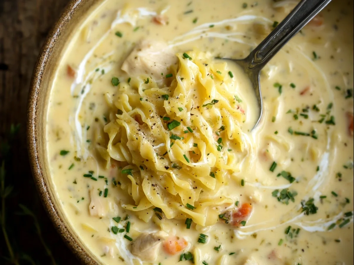 Hearty Crack Chicken Noodle Soup for Comfort - Image 1