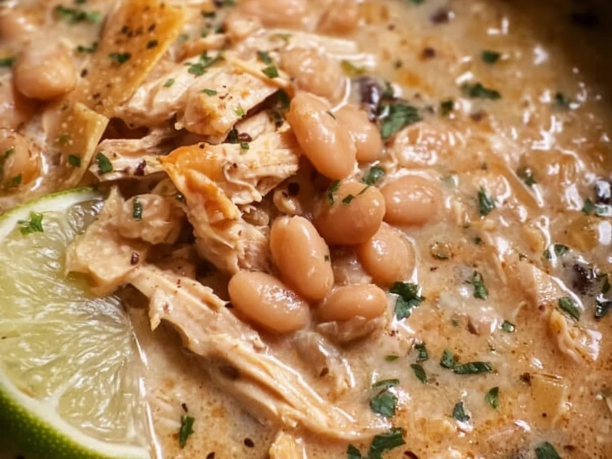 Hearty Crockpot White Chicken Chili with Cream Cheese - Image 1