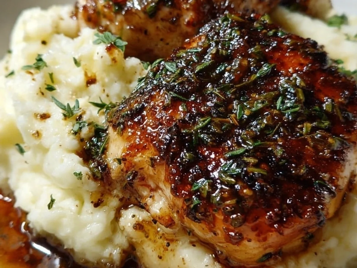 Hearty Glazed Garlic Herb Chicken & Creamy Mash - Image 1