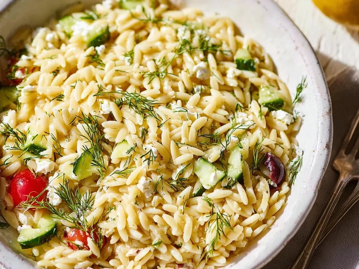 Hearty Greek Orzo Pasta: Zesty Lemon & Feta - Image 2