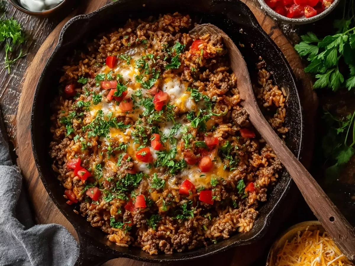 Hearty Ground Beef and Rice Skillet: Quick Weeknight Meal - Image 1
