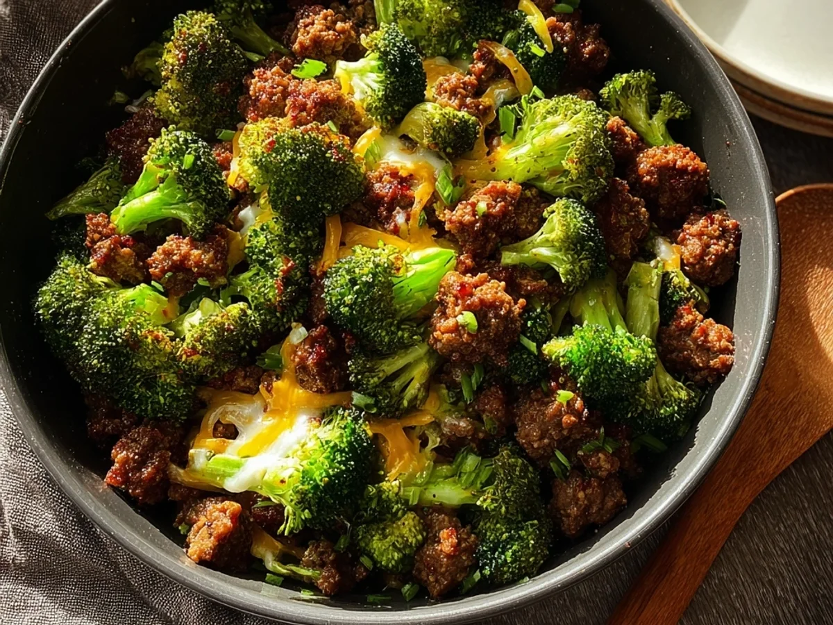 Hearty Keto Hamburger Broccoli Skillet Dinner - Image 2