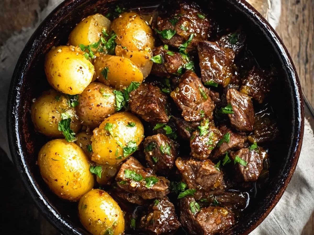 Hearty Slow Cooker Garlic Butter Beef & Potatoes - Image 1