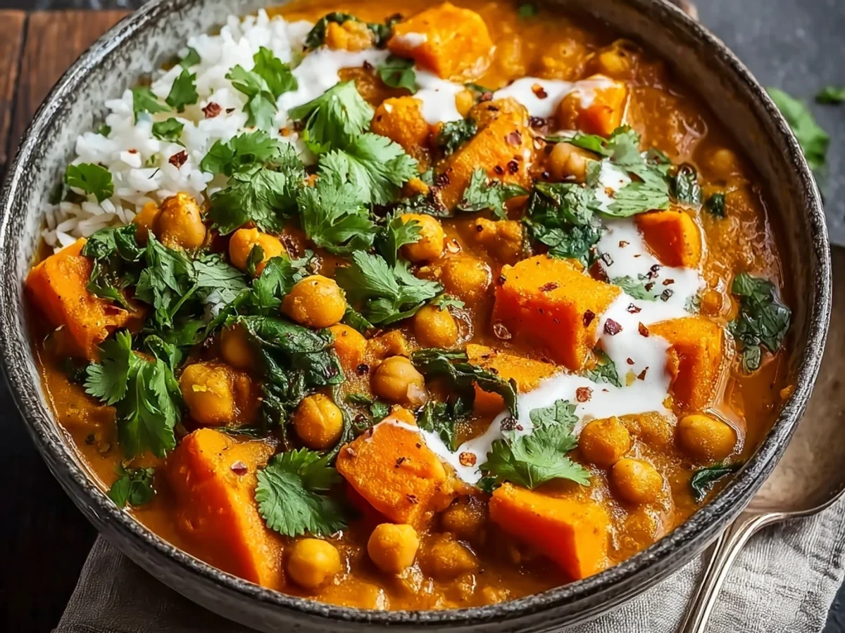 Hearty Sweet Potato Chickpea Curry: A Weeknight Favorite - Image 1