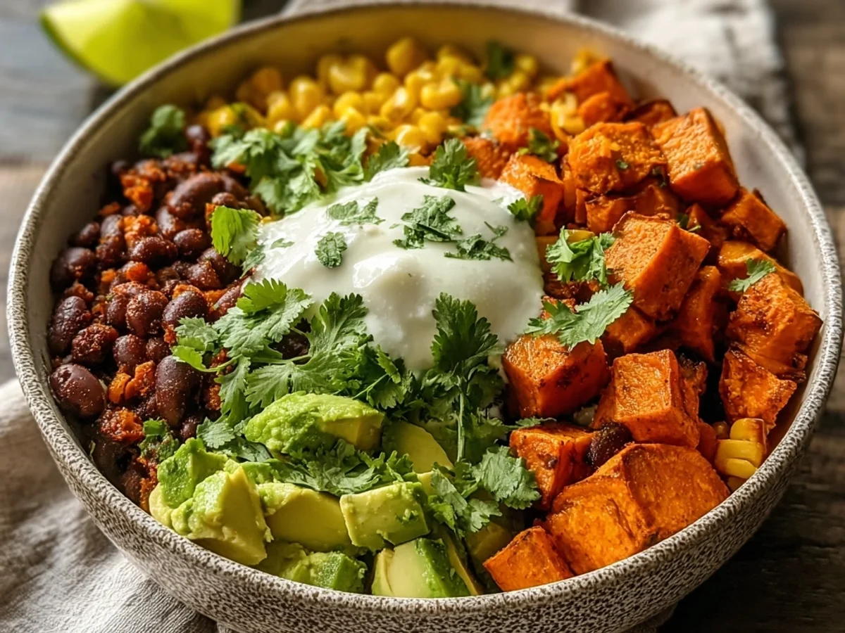 Hearty Sweet Potato Taco Bowl with Zesty Crema - Image 2