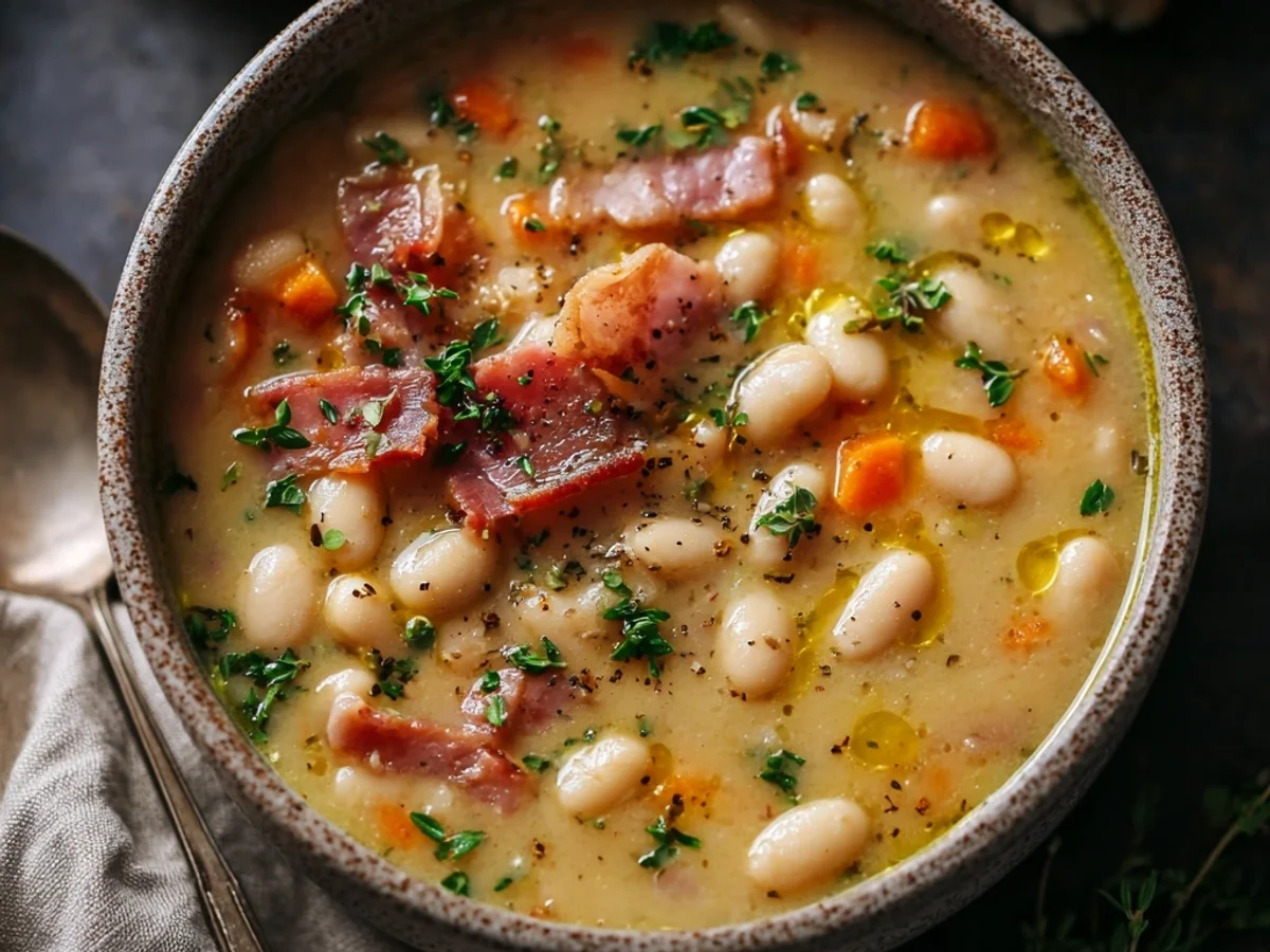 Hearty White Bean Soup with Turkey Ham: A Comfort Bowl - Image 1