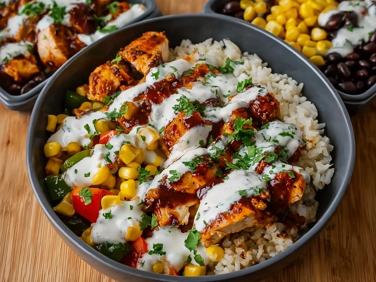 High Protein BBQ Ranch Chicken Meal Prep Bowl - Image 2