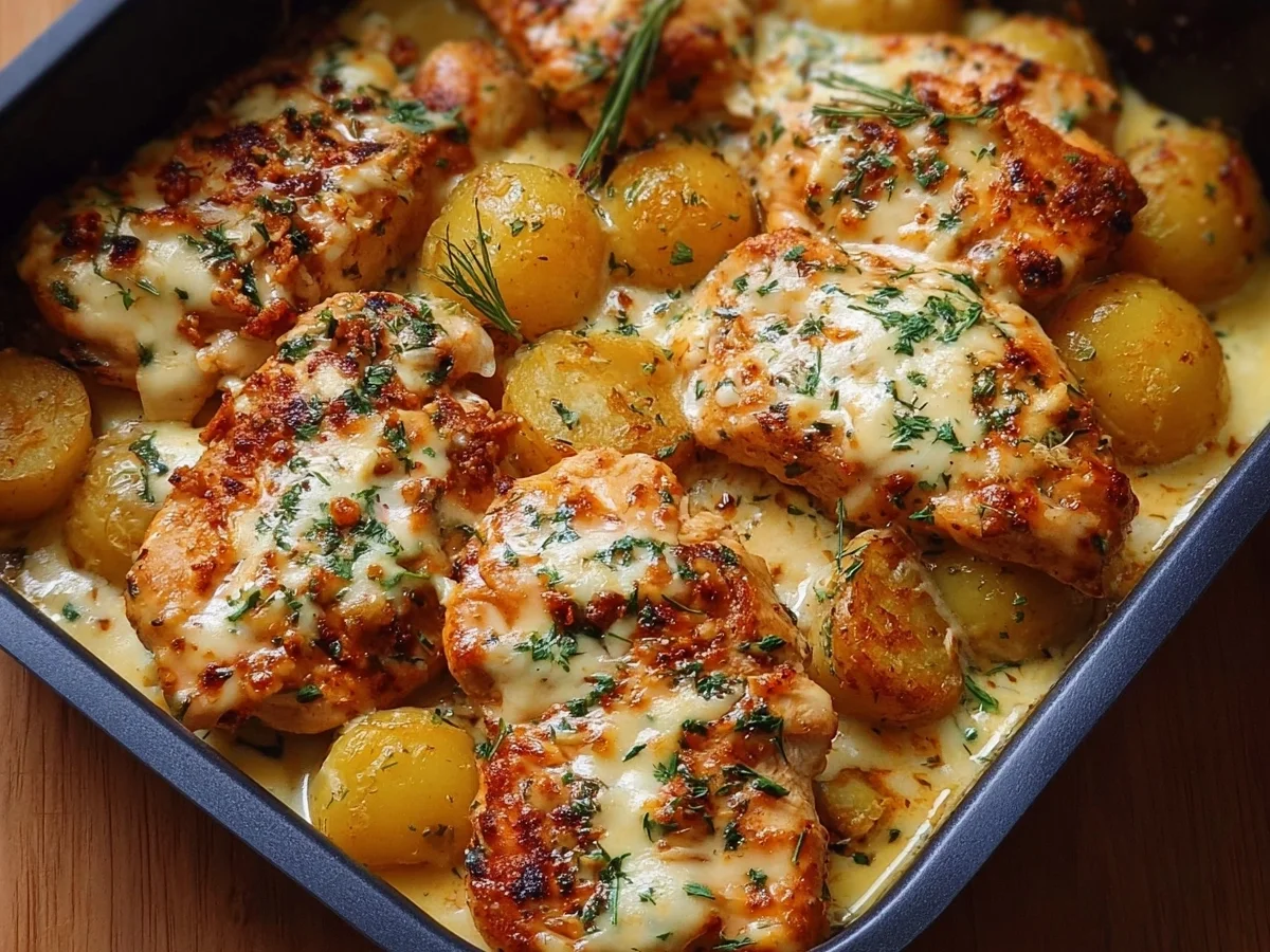 High-Protein Cheesy Garlic Chicken & Potatoes - Image 1