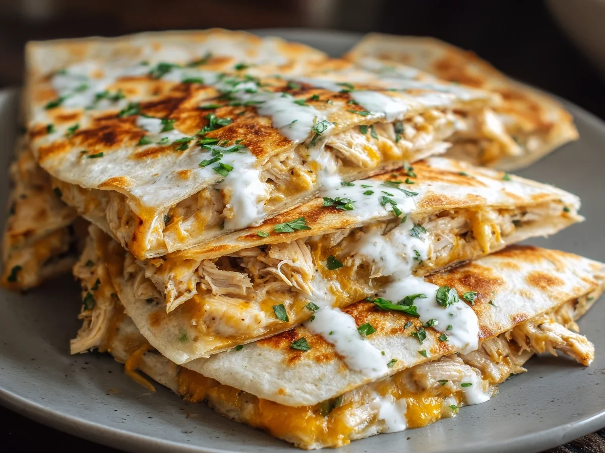 High-Protein Chicken Ranch Quesadilla: Crispy & Low-Carb - Image 1