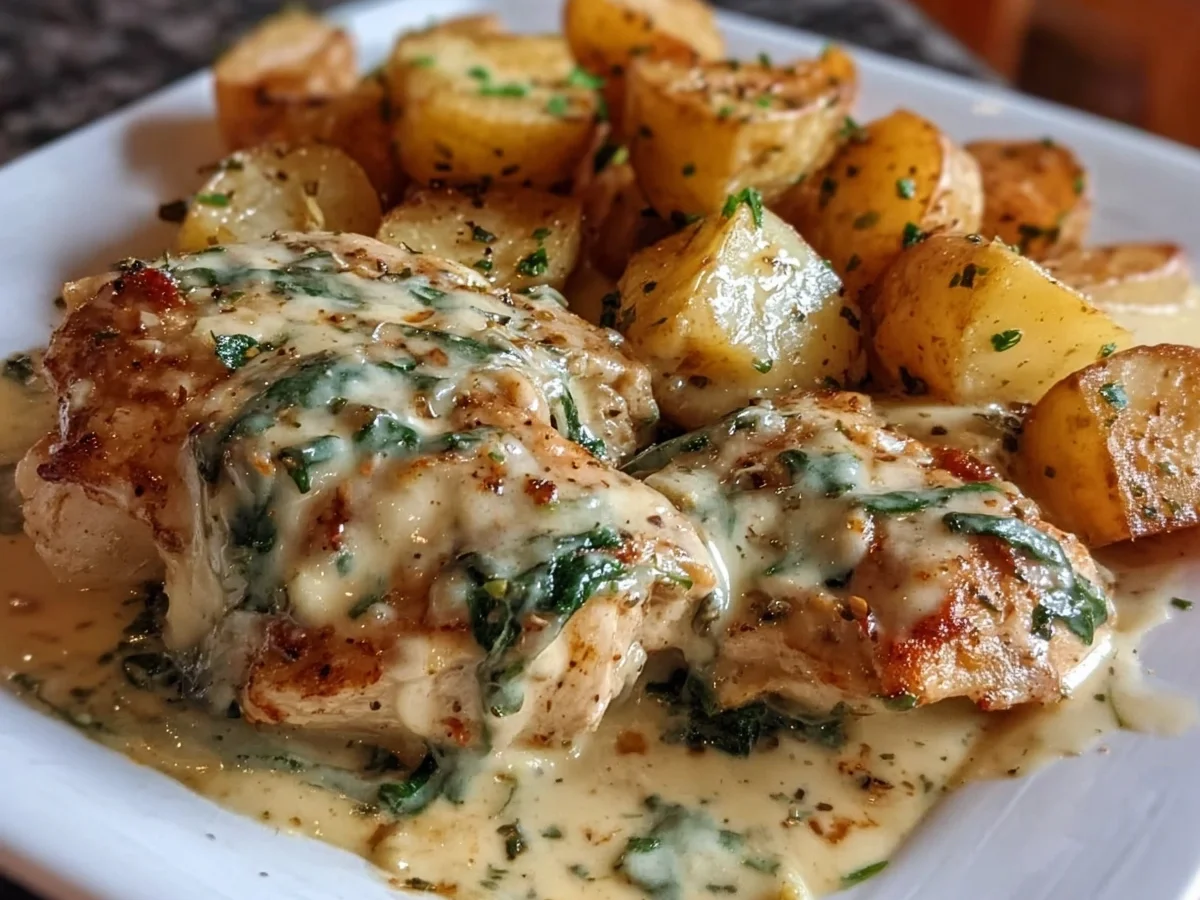 High Protein Creamy Garlic Cheesy Chicken & Potatoes - Image 1
