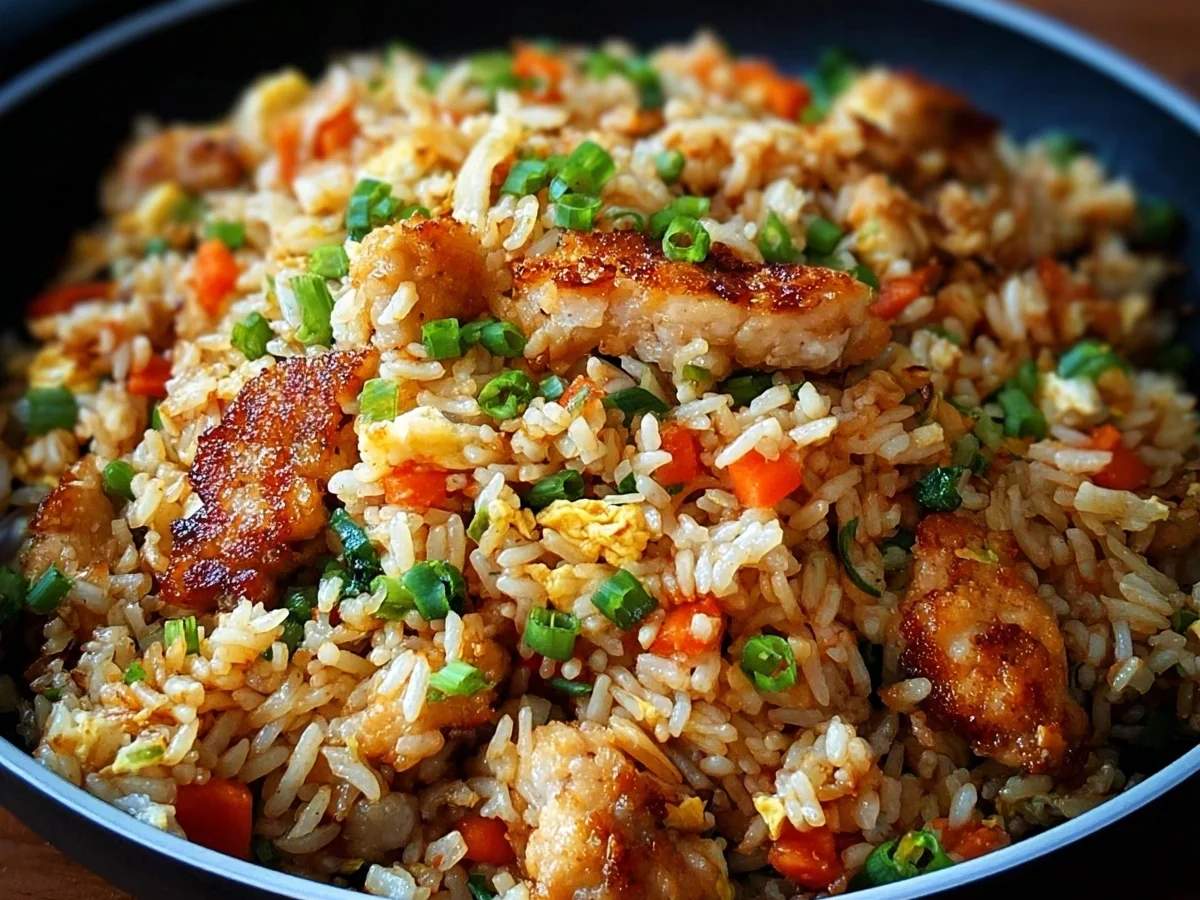 High Protein Crispy Garlic Chicken Fried Rice - Image 2