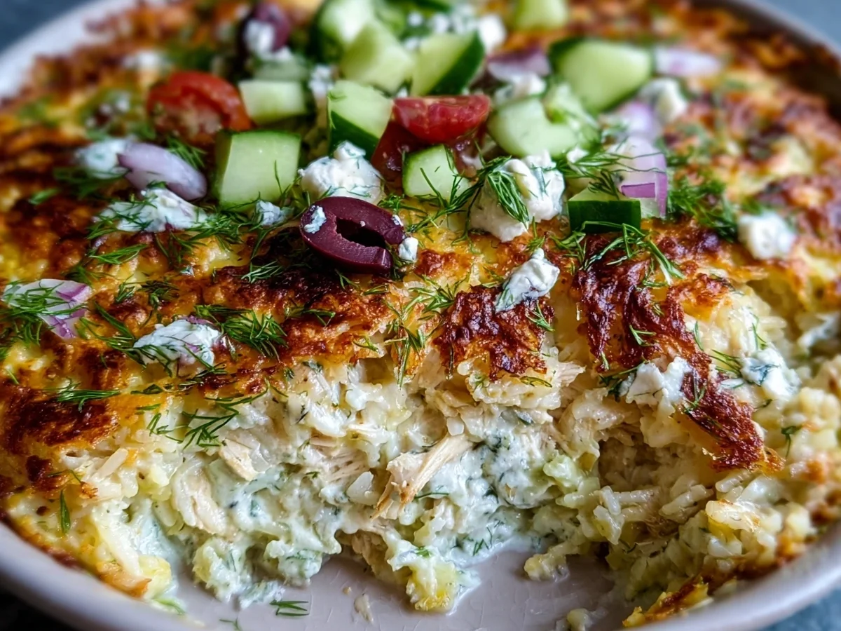 High Protein Dump & Bake Chicken Tzatziki Casserole - Image 2