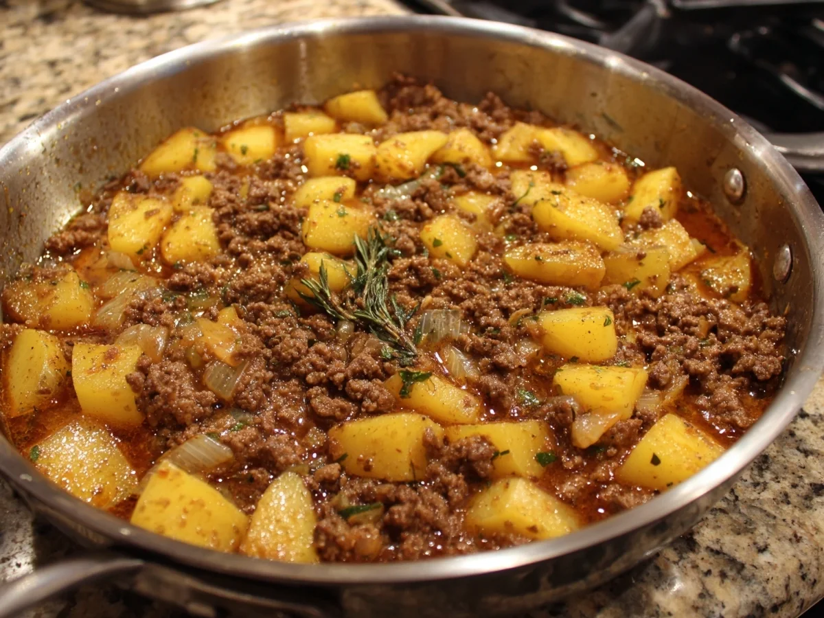 High Protein Ground Beef & Potatoes Skillet - Image 1