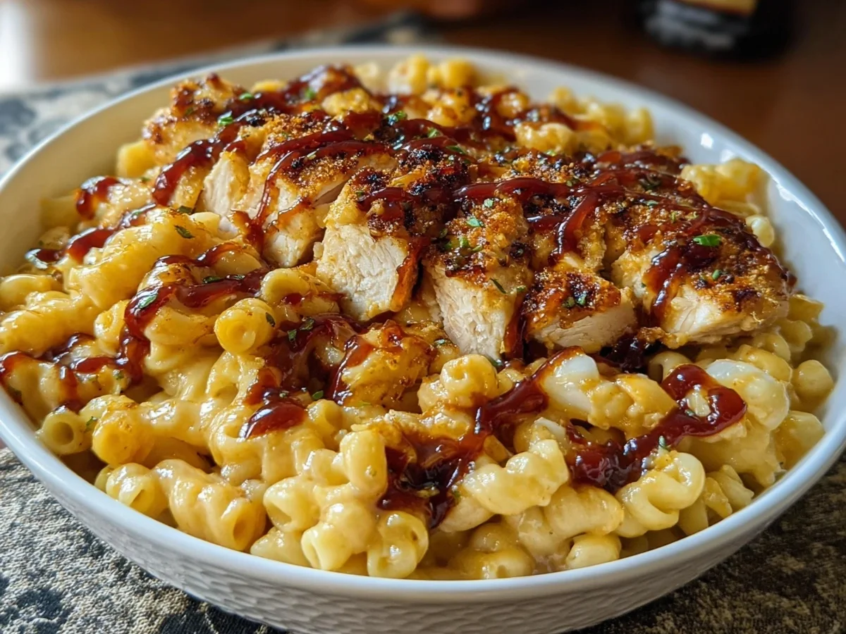 High Protein Honey BBQ Chicken Mac and Cheese - Image 1