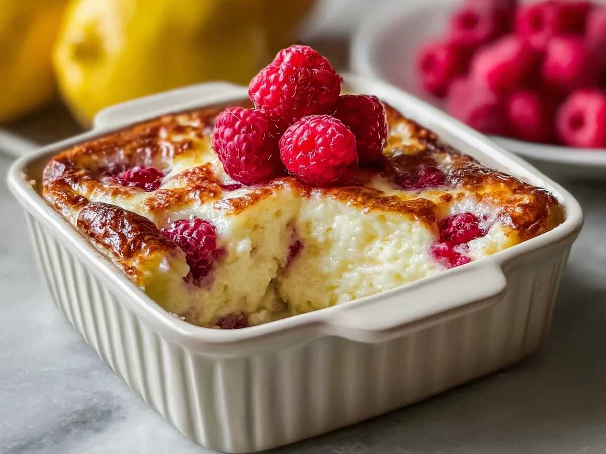 High Protein Lemon Raspberry Cottage Cheese Bake - Image 1