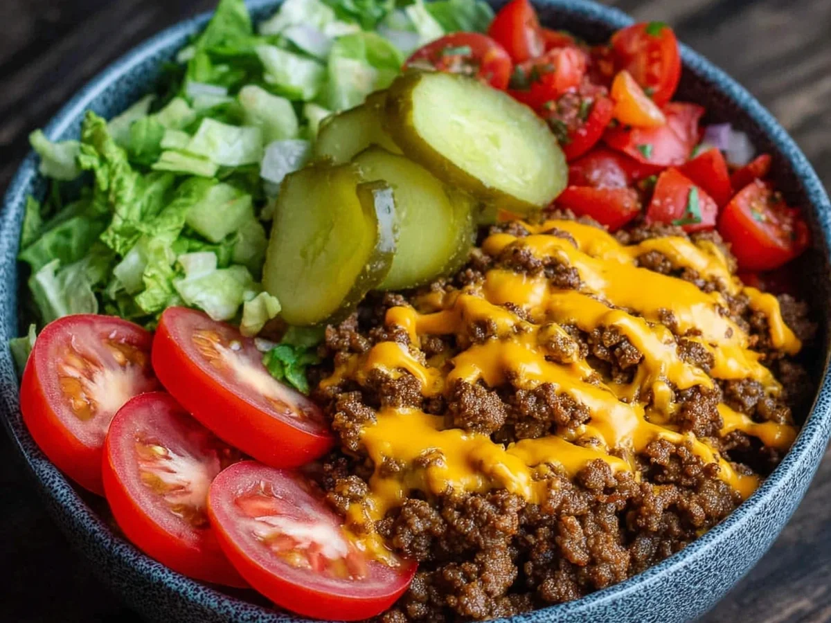 High-Protein Low-Carb Cheeseburger Bowls for Meal Prep - Image 1