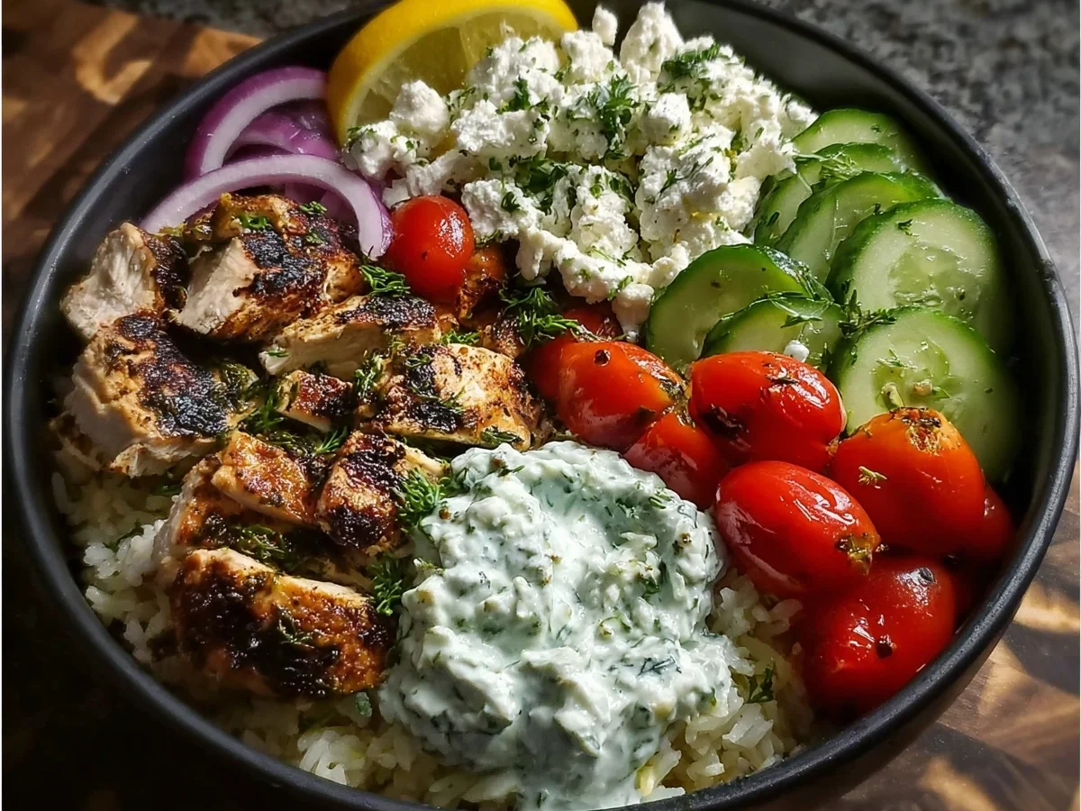 High Protein Mediterranean Chicken Tzatziki Bowls - Image 2