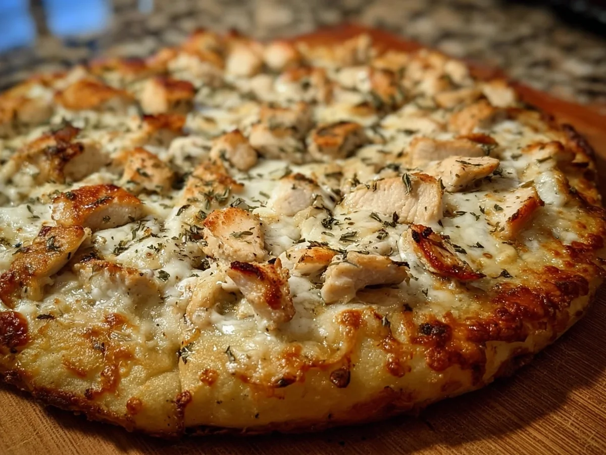 High Protein Roasted Garlic White Chicken Pizza - Image 2