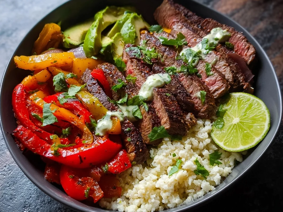 High Protein Steak Fajita Bowl: Low Carb Meal Prep - Image 1
