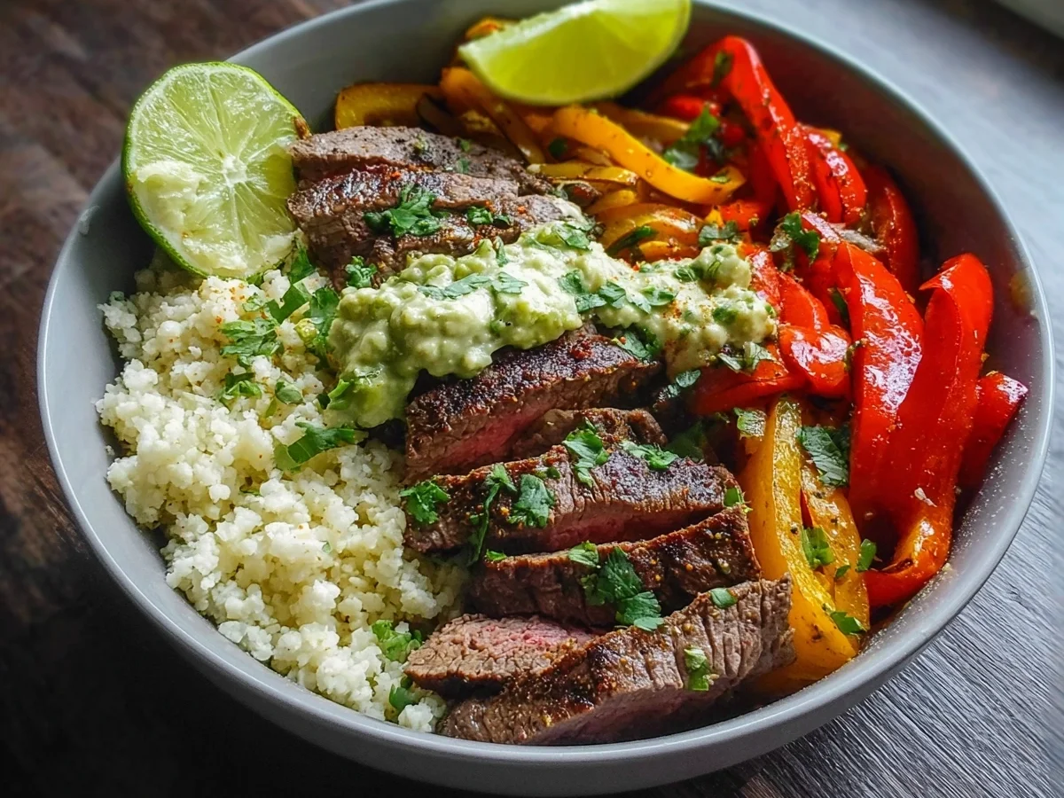 High Protein Steak Fajita Bowl: Low Carb Meal Prep - Image 2