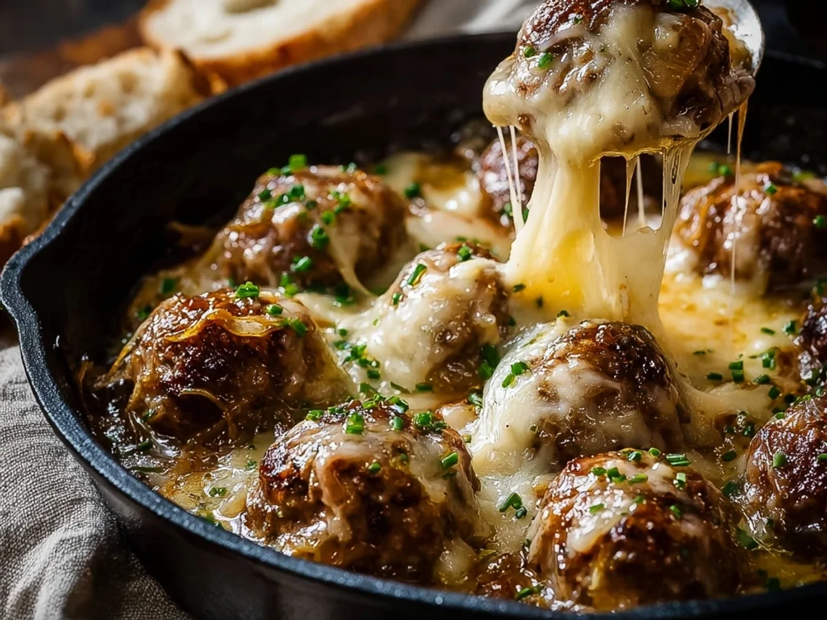 Homestyle Cheesy French Onion Meatballs - Image 1
