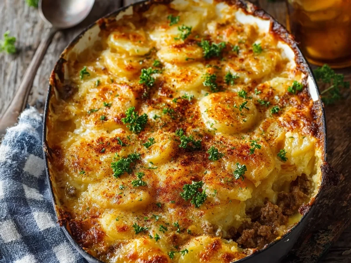 Homestyle Cheesy Hamburger Potato Casserole - Image 1