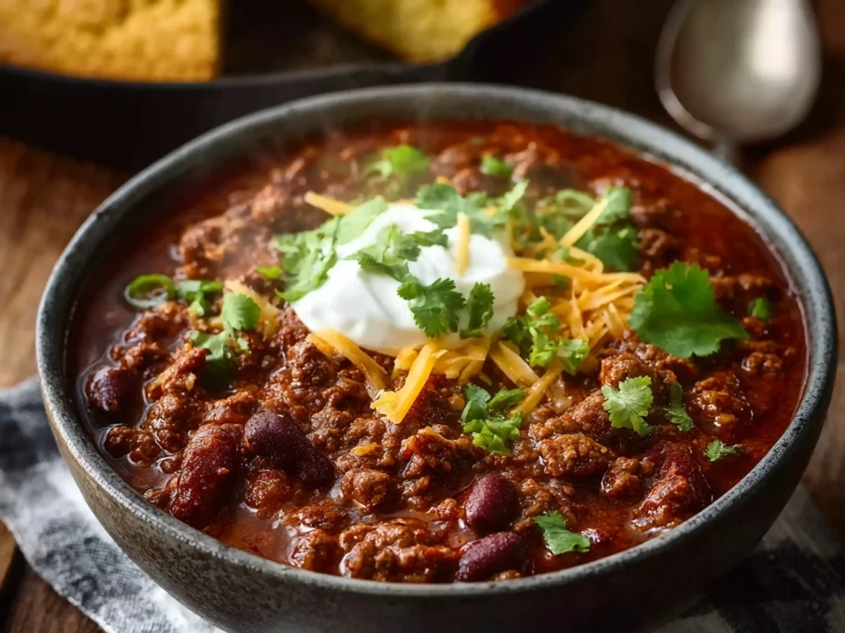 Homestyle Crockpot Ground Beef & Bean Chili - Image 1