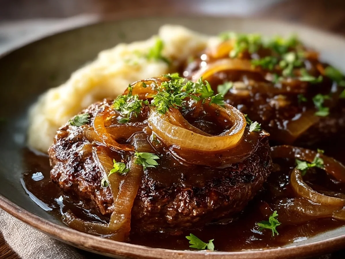 Homestyle Hamburger Steak with Onions & Gravy - Image 1