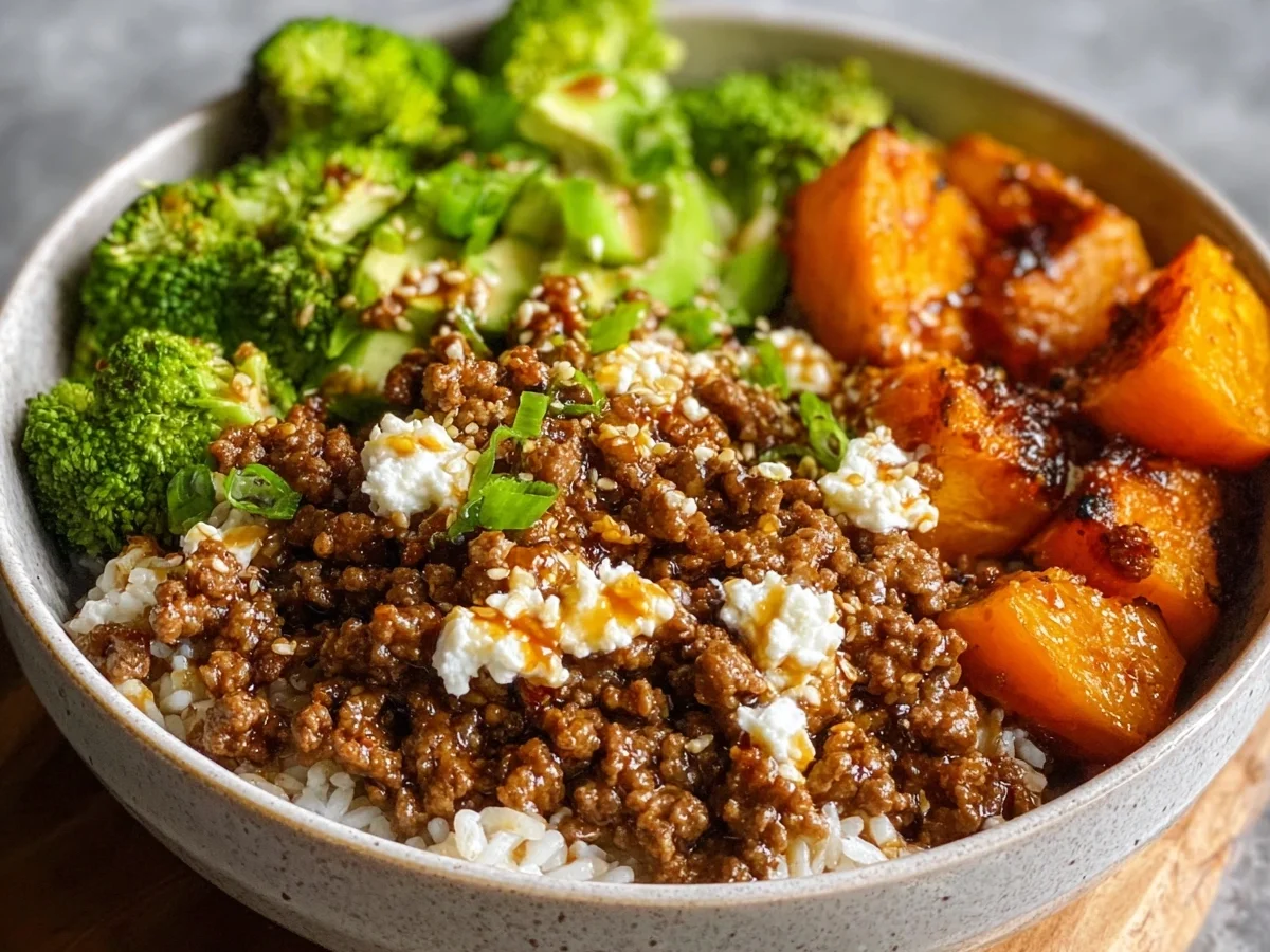 Hot Honey Ground Beef Bowl: Easy Protein Meal Prep - Image 1