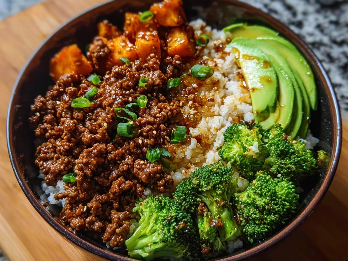 Hot Honey Ground Beef Bowl | High-Protein Meal Prep - Image 1