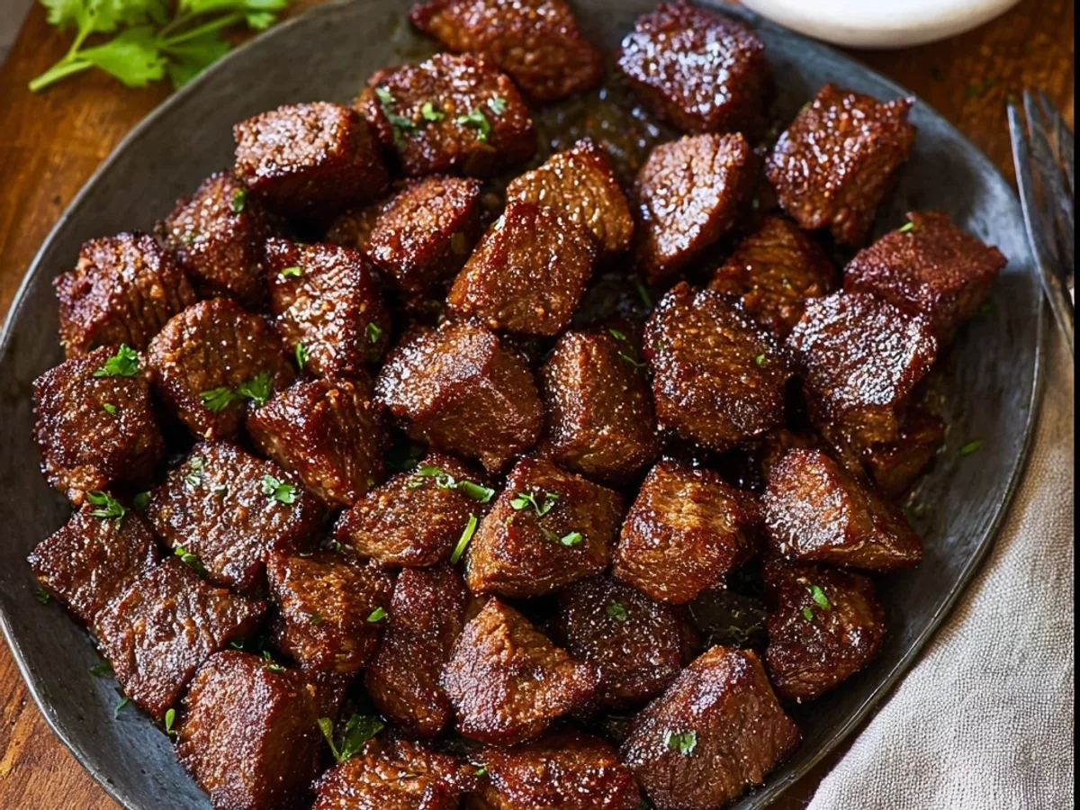 Juicy Air Fryer Steak Bites with Garlic Herb Butter - Image 1